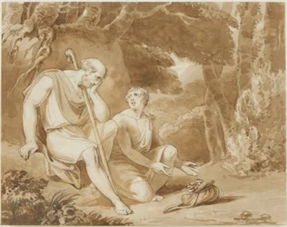 Kuvitus "Comus" (muste ja kynä paperille)